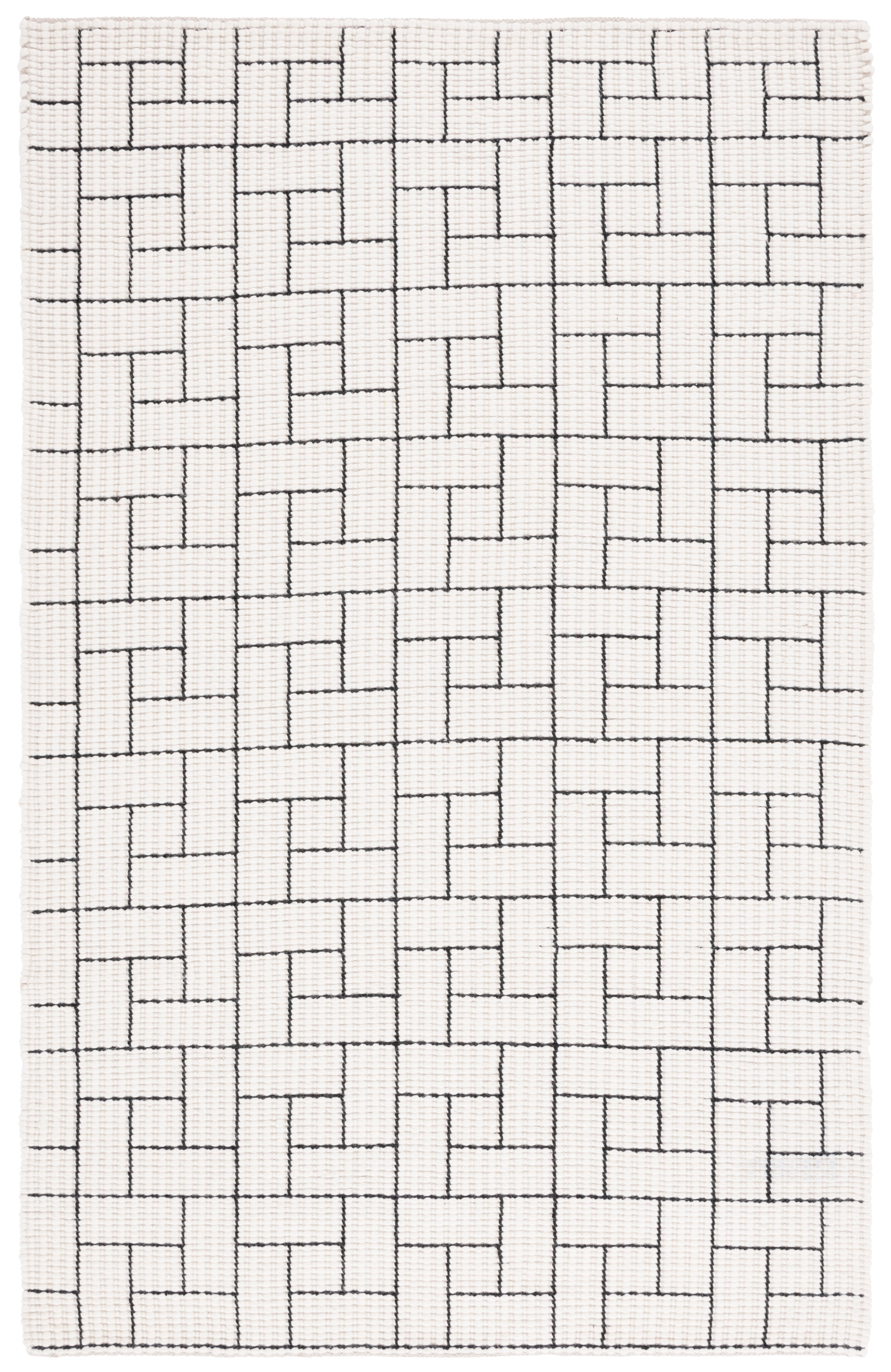 SAFAVIEH Natura Philander Geometric Area Rug, Ivory/Black, 5' x 8'