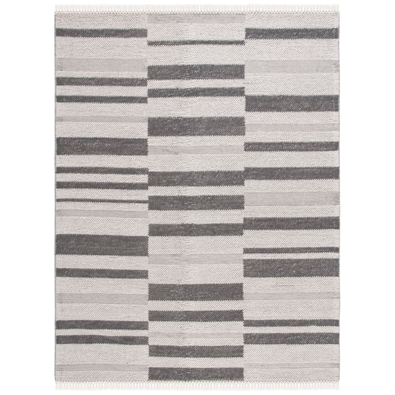 SAFAVIEH Natura Qendro Striped Area Rug, Ivory/Dark Grey, 8' x 10'