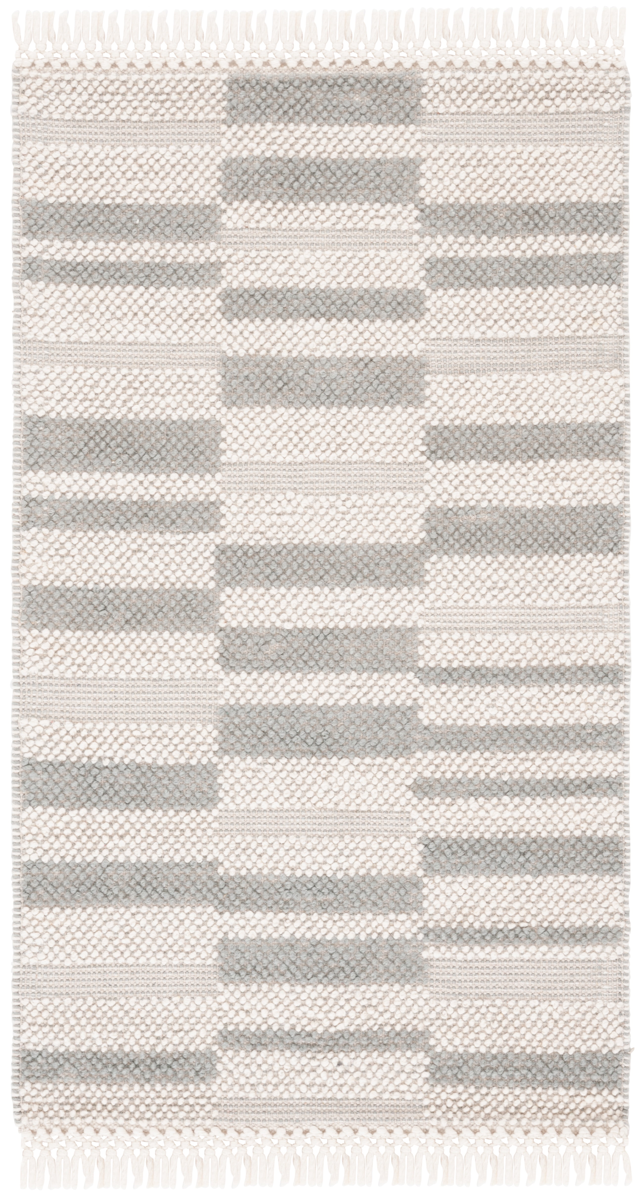 SAFAVIEH Natura Qendro Striped Area Rug, Ivory/Grey, 4' x 6'