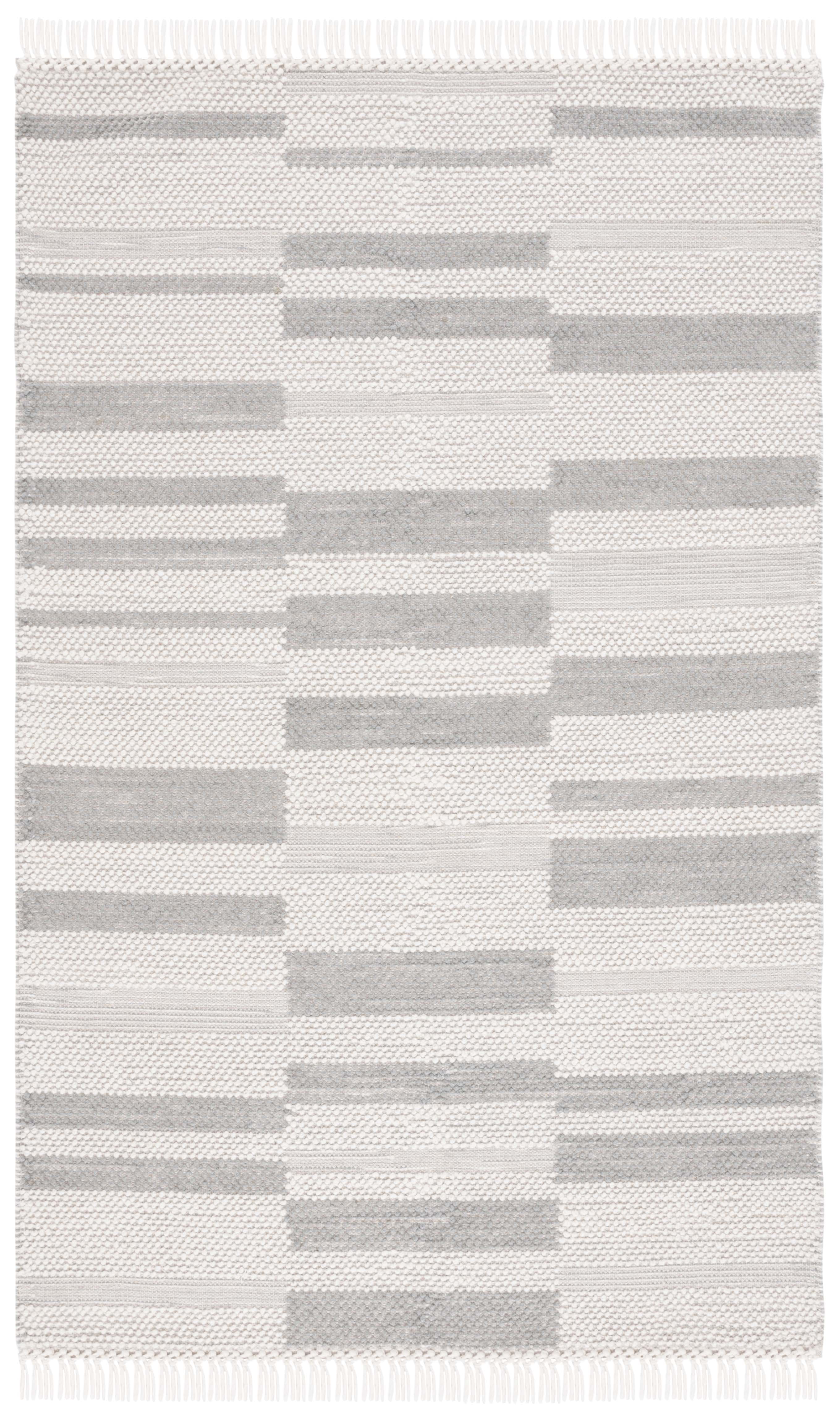 SAFAVIEH Natura Qendro Striped Area Rug, Ivory/Grey, 6' x 9'