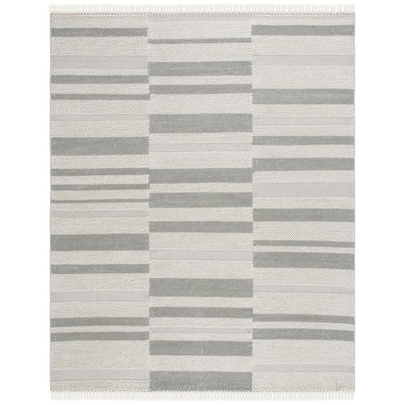 SAFAVIEH Natura Qendro Striped Area Rug, Ivory/Grey, 8' x 10'