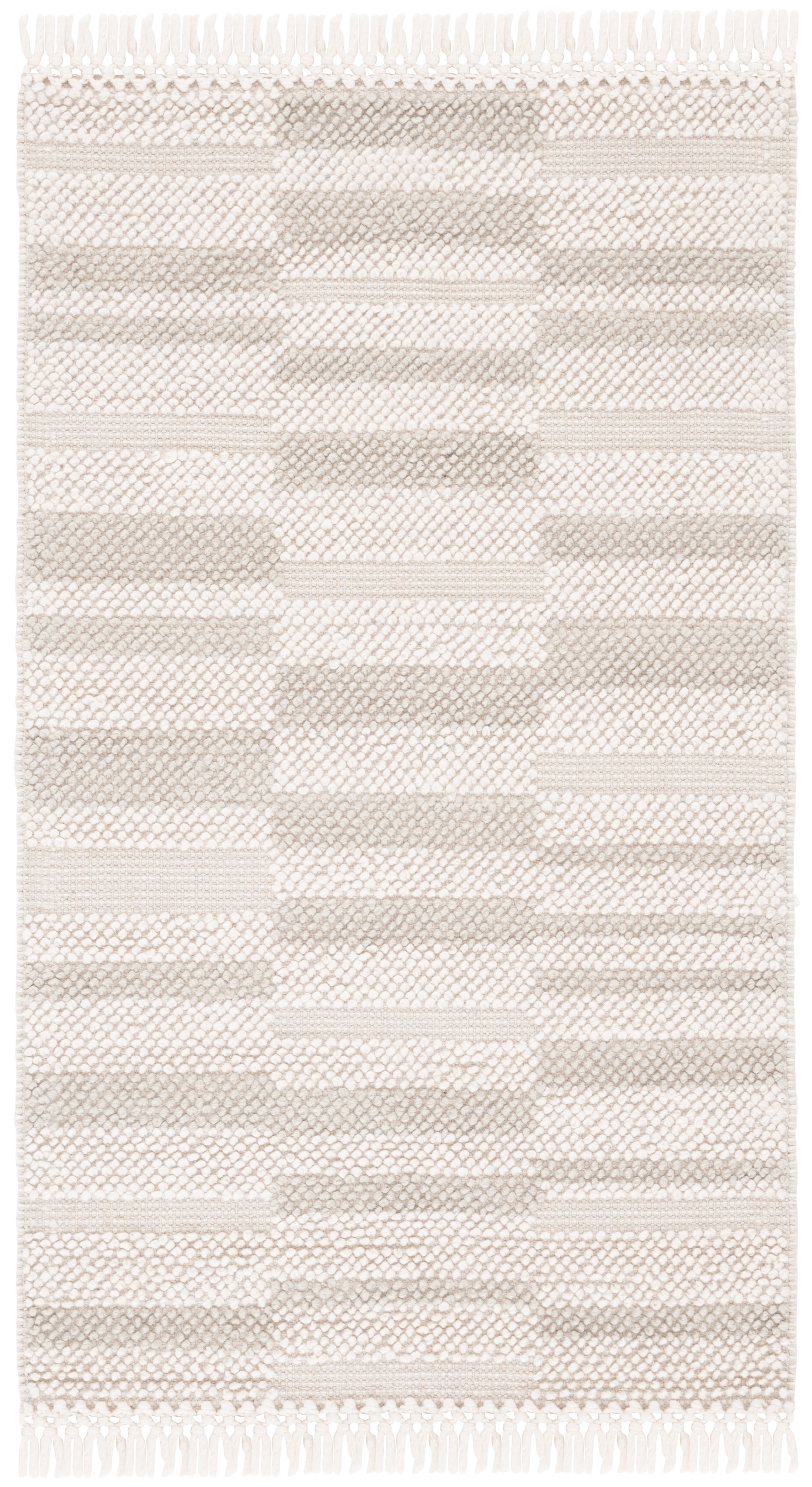 SAFAVIEH Natura Qendro Striped Area Rug, Ivory/Silver, 4' x 6'