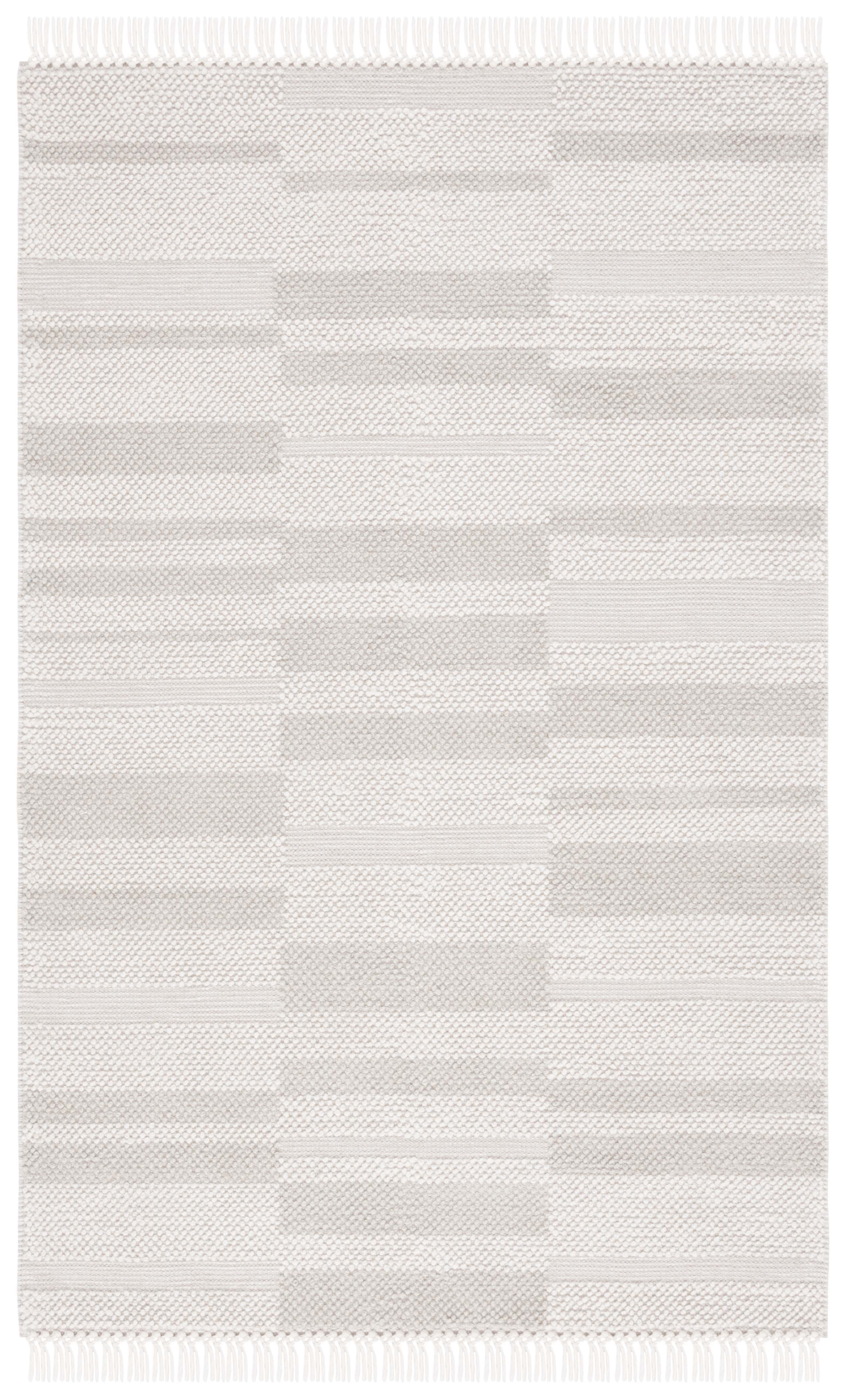 SAFAVIEH Natura Qendro Striped Area Rug, Ivory/Silver, 5' x 8'