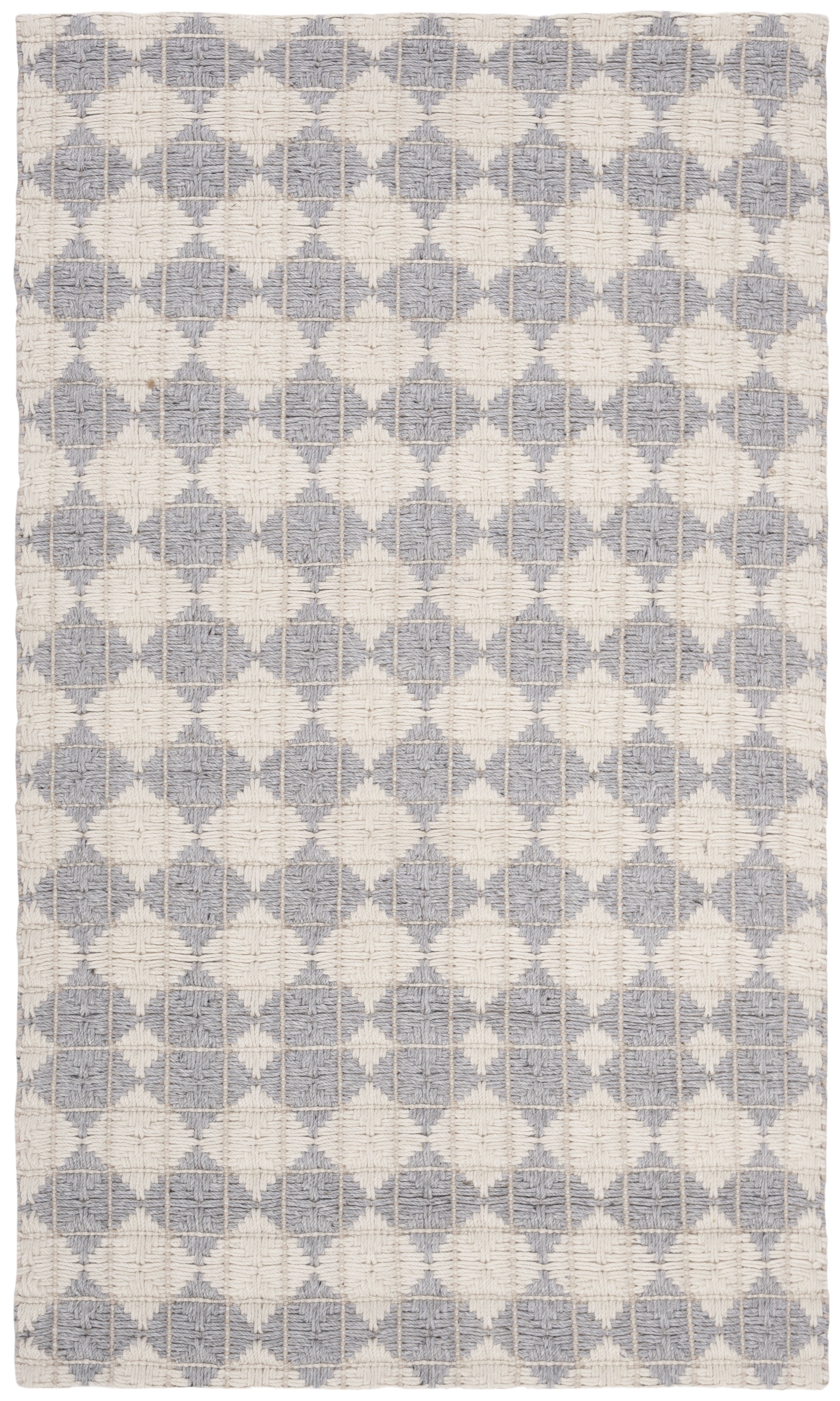 SAFAVIEH Natura Quincy Braided Geometric Area Rug, Silver/Ivory, 3' x 5'
