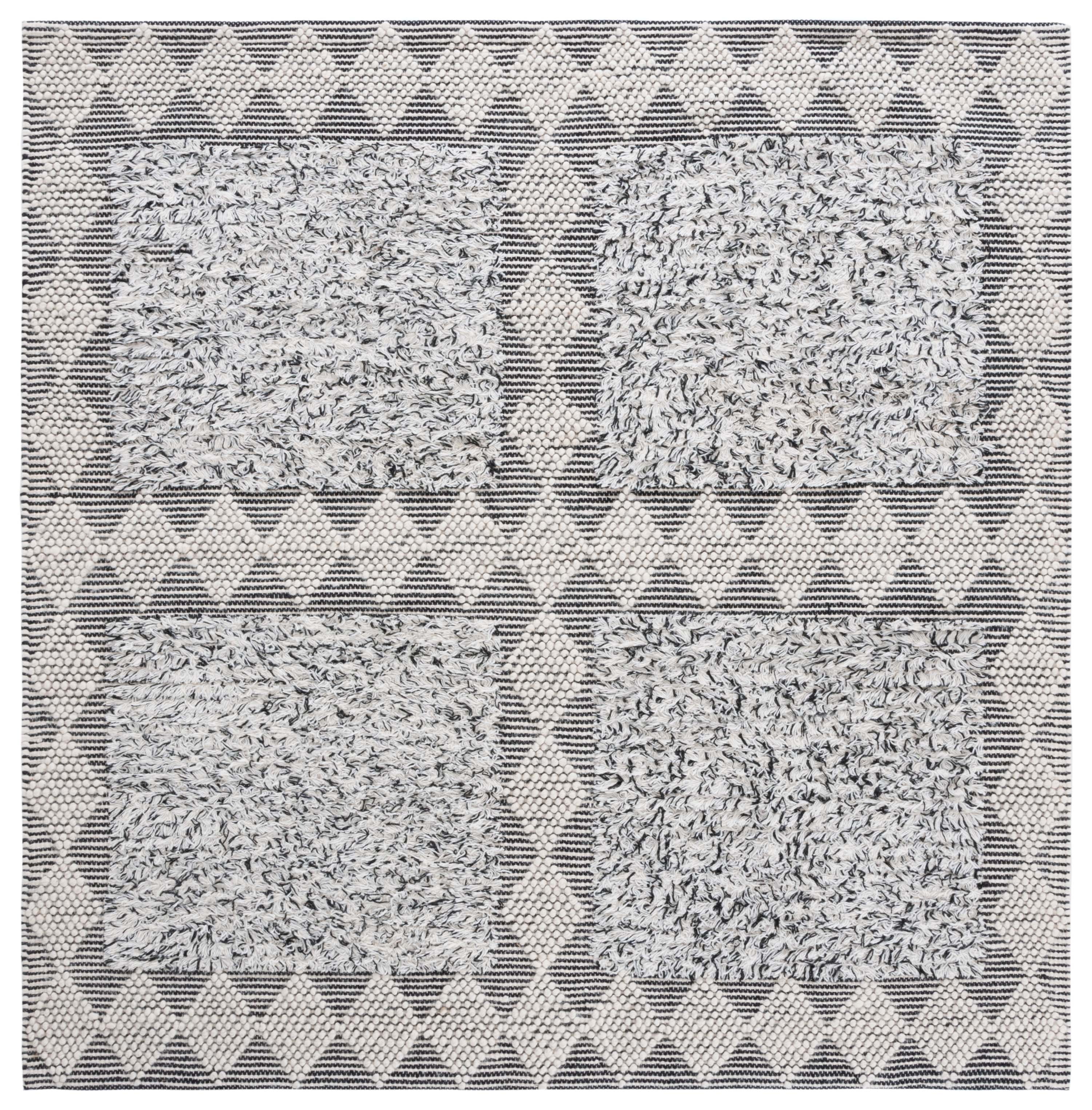 SAFAVIEH Natura Raleigh Geometric Area Rug, Black/Ivory, 6' x 6' Square