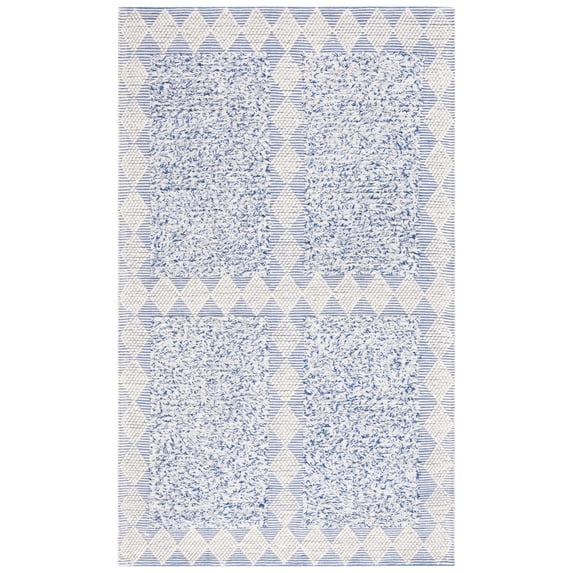 SAFAVIEH Natura Raleigh Geometric Area Rug, Blue/Ivory, 4' x 6'