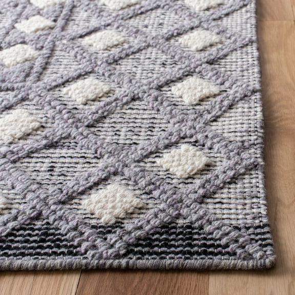 SAFAVIEH Natura Raschelle Geometric Diamonds Area Rug, Cream/Purple, 5' x 8'