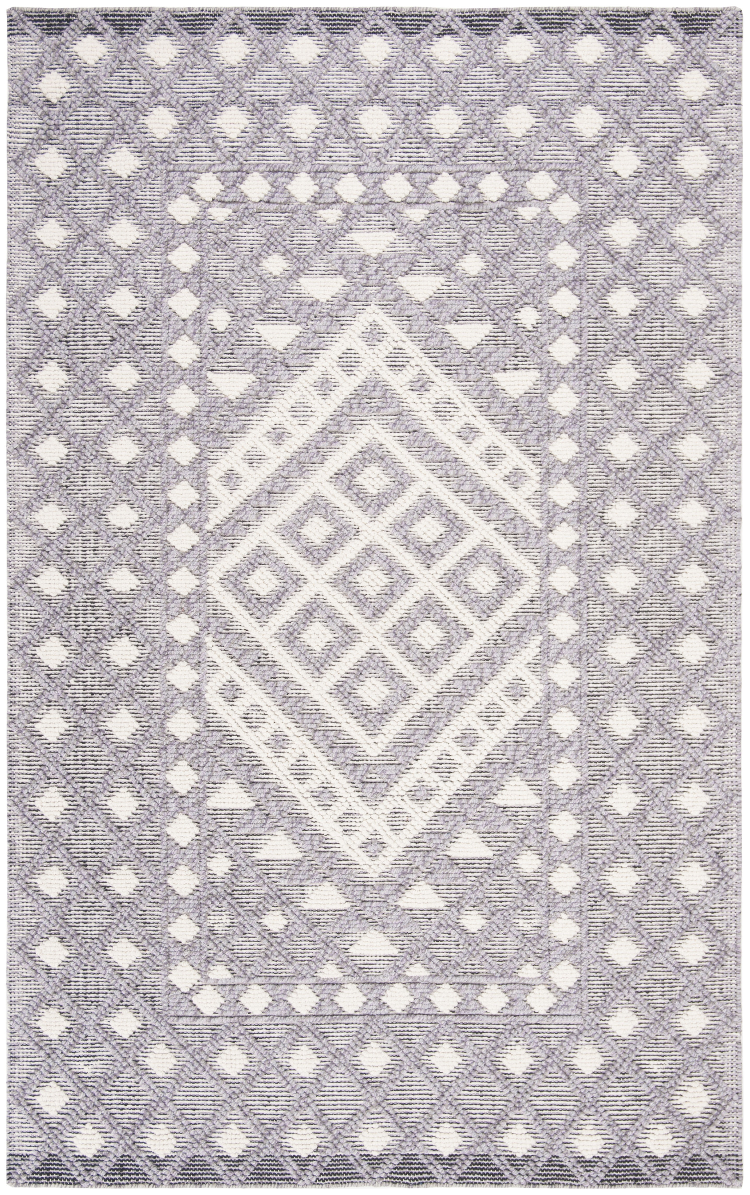 Safavieh Natura Cream and Purple Hand-Tufted 6' x 9' Wool Rug