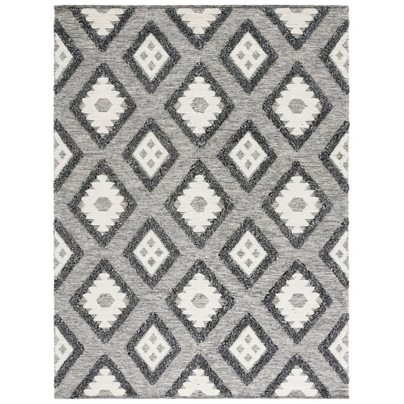 SAFAVIEH Natura Regena Diamond Area Rug, Black/Ivory, 8' x 10'