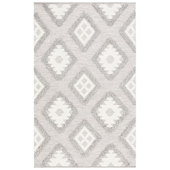 SAFAVIEH Natura Regena Diamond Area Rug, Grey/Ivory, 5' x 8'