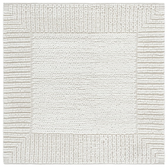 SAFAVIEH Natura Robena Bordered Area Rug, Ivory, 6' x 6' Square