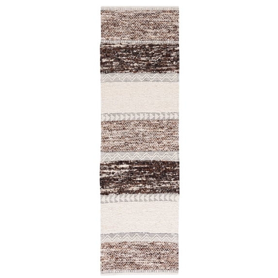 SAFAVIEH Natura Roman Striped Runner Rug, Brown/Ivory, 2'3" x 8'