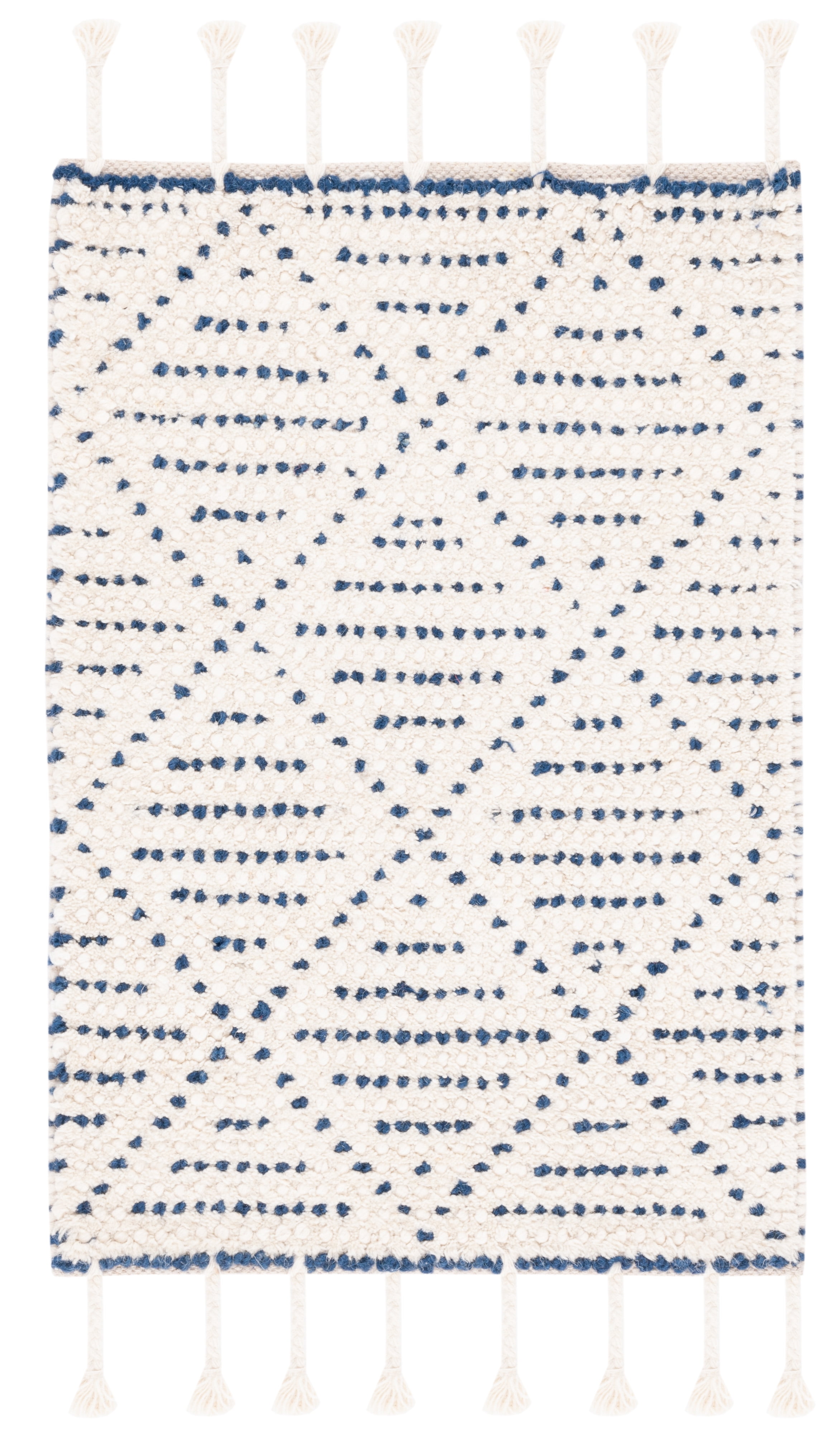 SAFAVIEH Natura Ruadhan Diamond Area Rug, Ivory/Blue, 3' x 5'