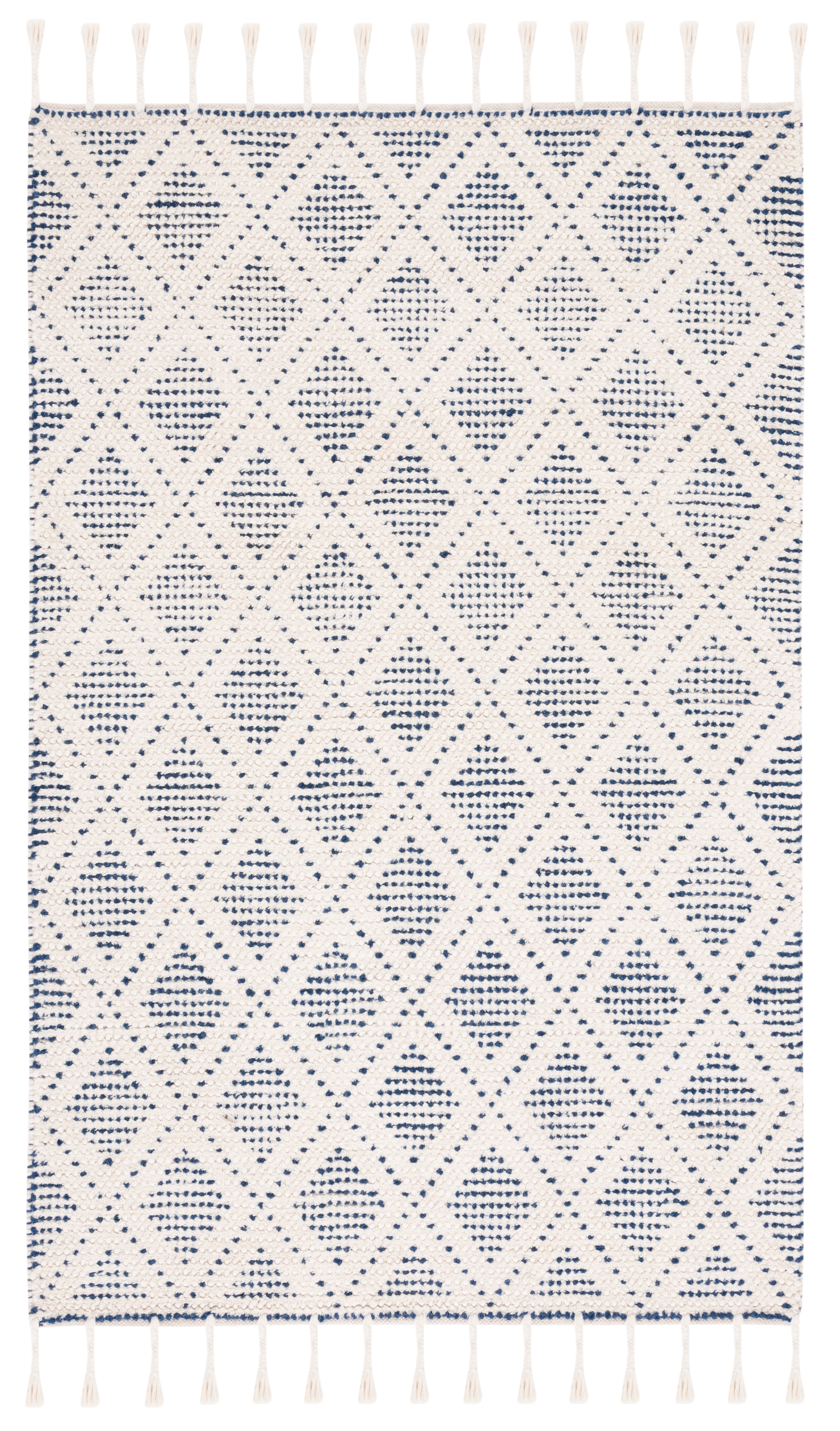 SAFAVIEH Natura Ruadhan Diamond Area Rug, Ivory/Blue, 6' x 9'