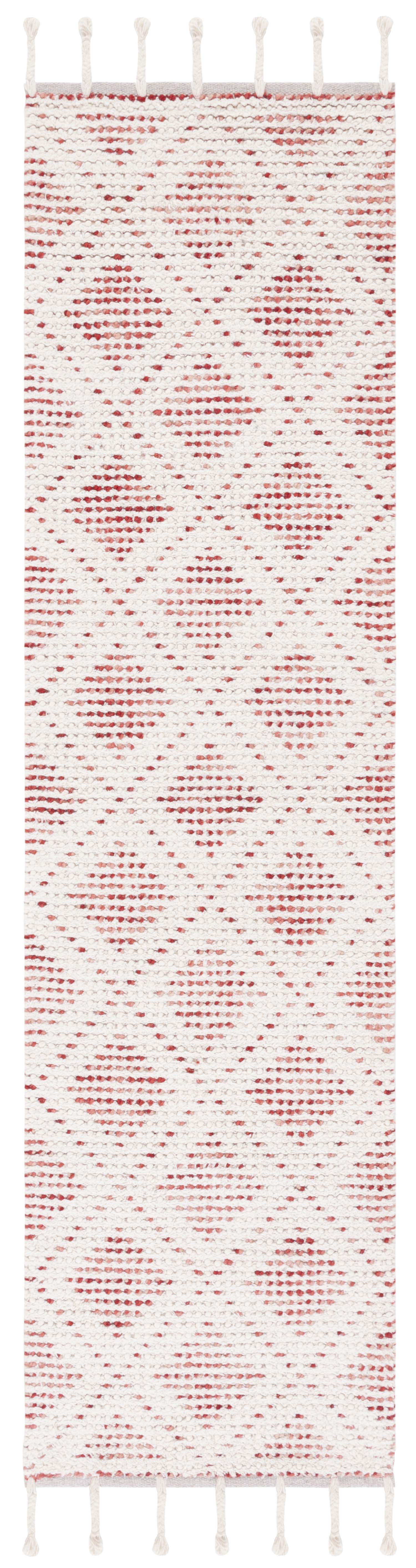 SAFAVIEH Natura Ruadhan Diamond Runner Rug, Ivory/Red, 2'3" x 9'