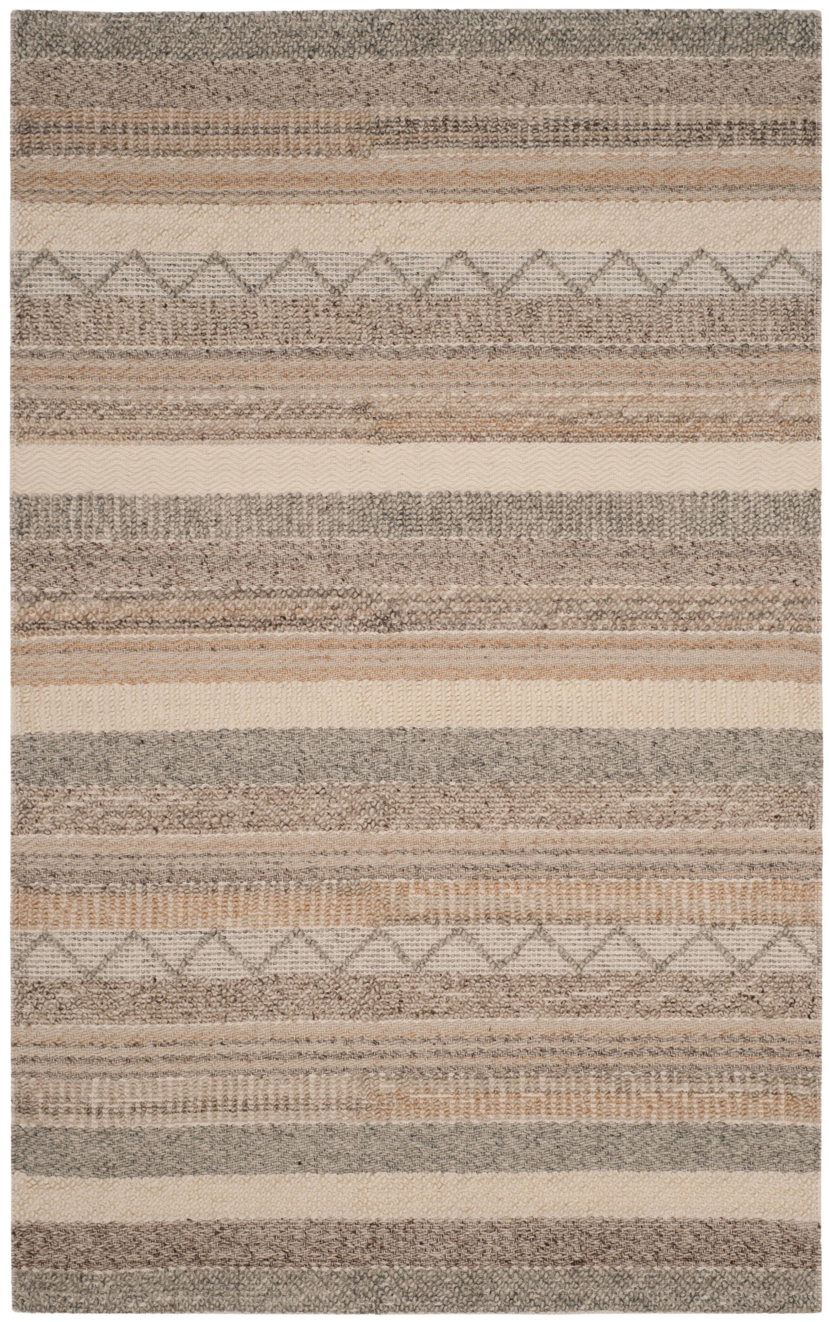 SAFAVIEH Natura Rylan Braided Striped Wool Area Rug, Beige, 5' x 8'