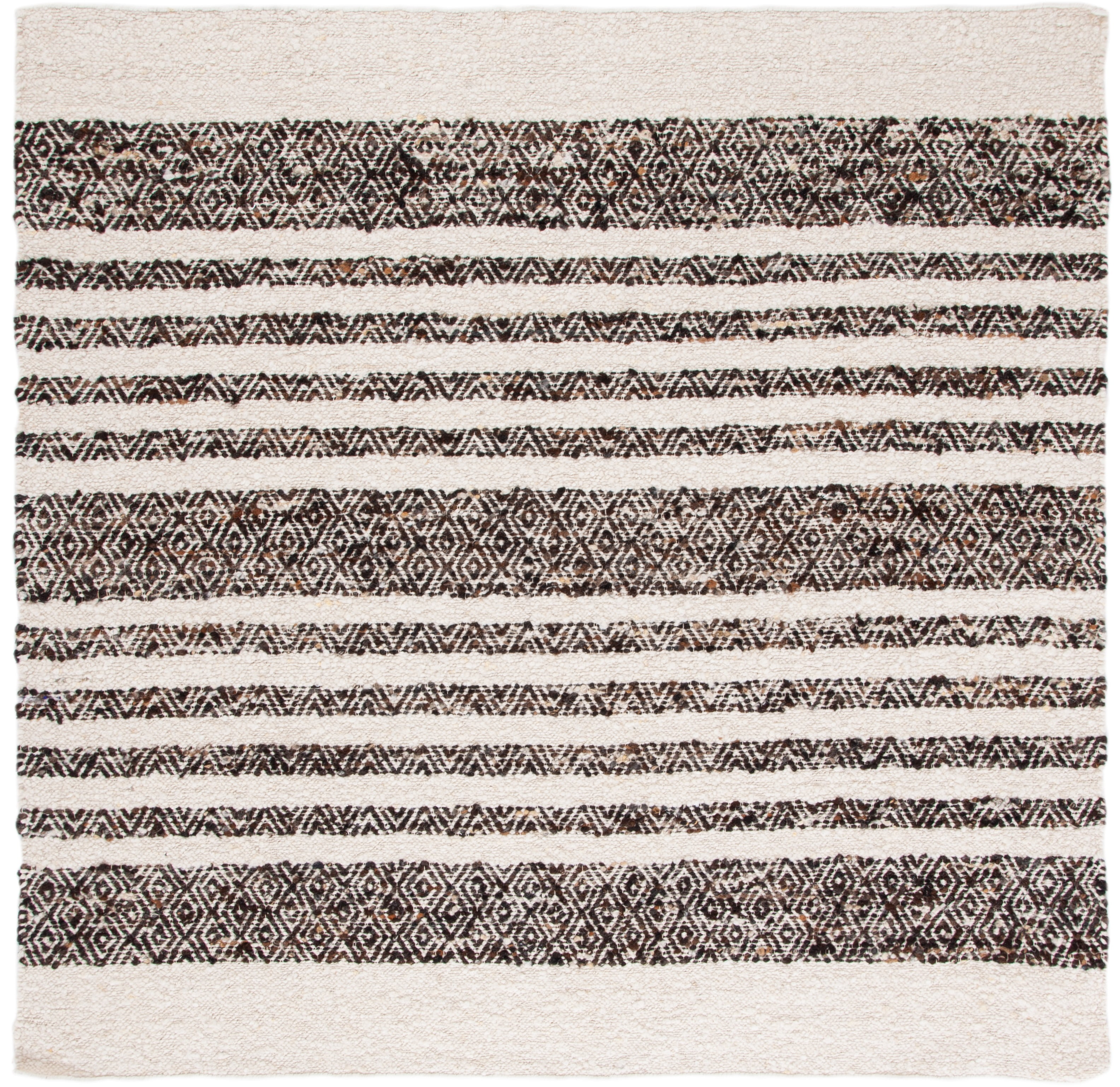 SAFAVIEH Natura SHASTA Geometric Striped Area Rug, Black/Ivory, 6' x 6' Square