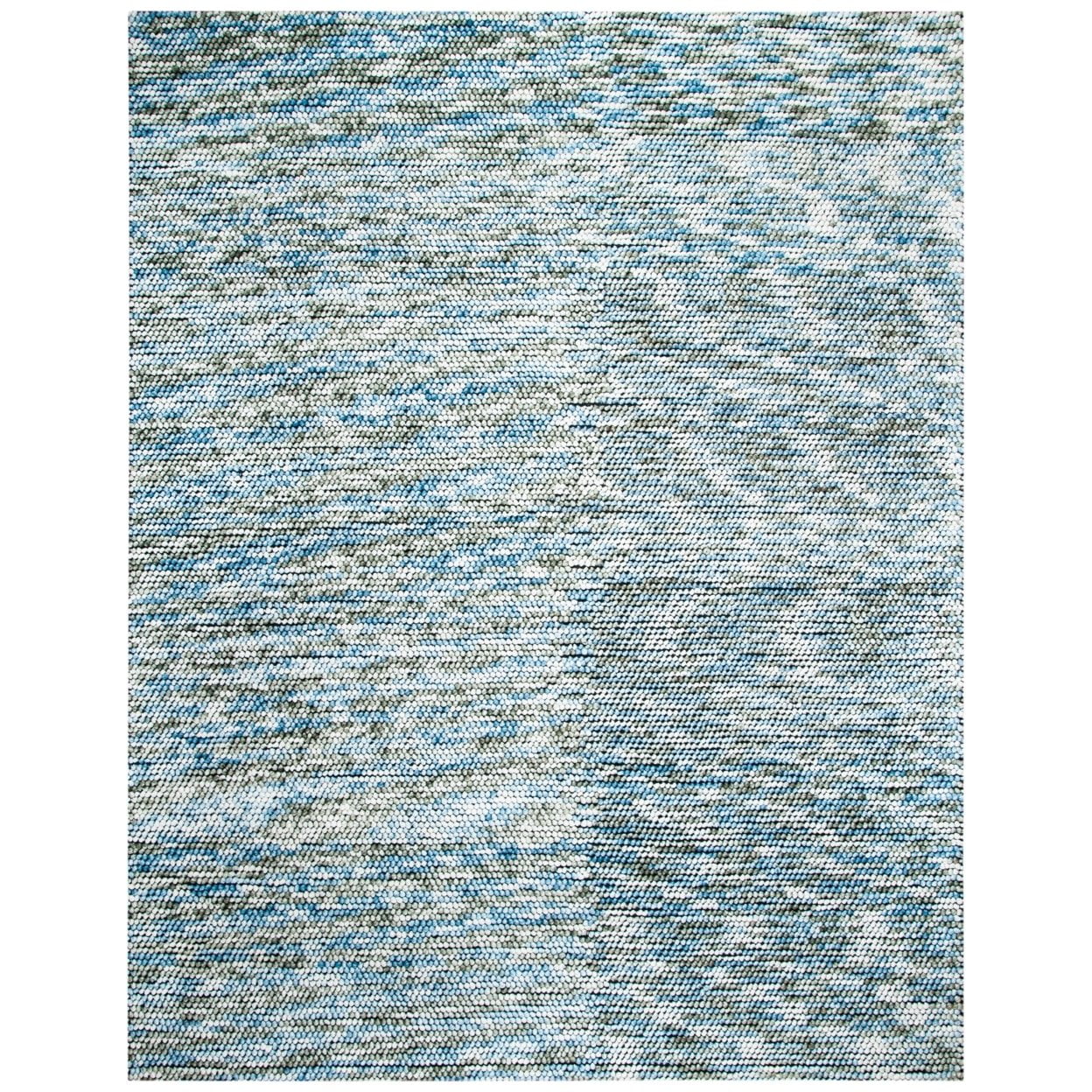 Hand-Tufted Blue and Ivory Wool Area Rug, 8' x 10'