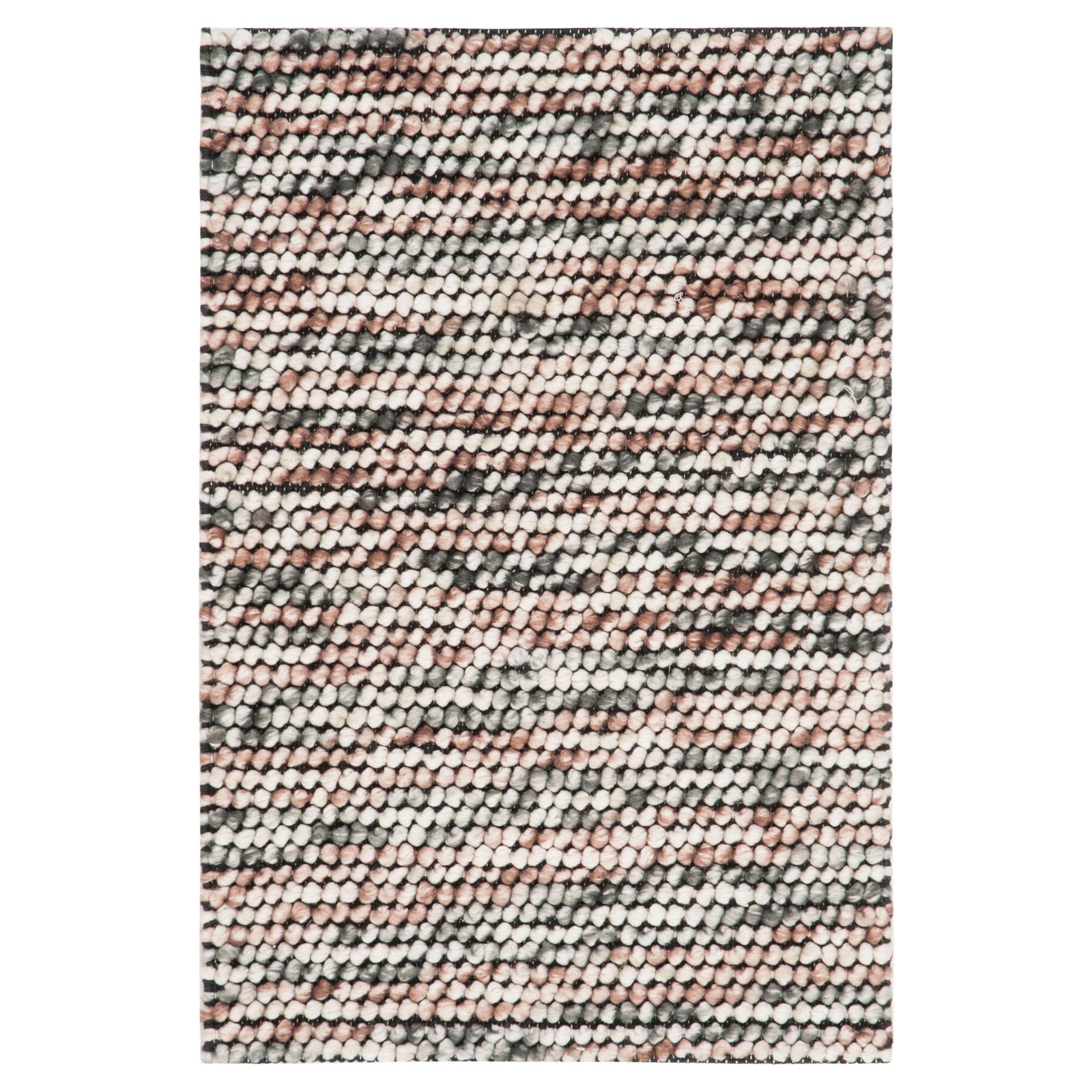 Handmade Brown/Ivory Braided Wool Blend 6' x 9' Area Rug