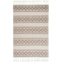 SAFAVIEH Natura Siofra Geometric Striped Area Rug, Ivory/Brown, 8' x 10'