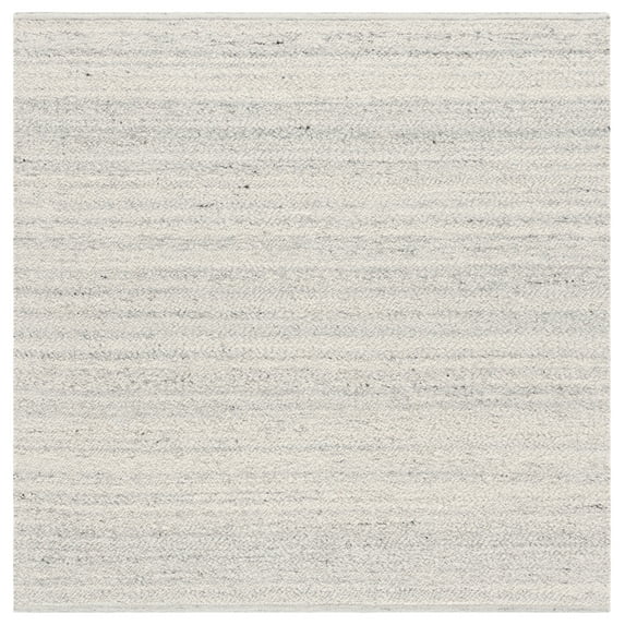SAFAVIEH Natura Stephanie Distressed Wool Area Rug, Light Gray, 6' x 6' Square