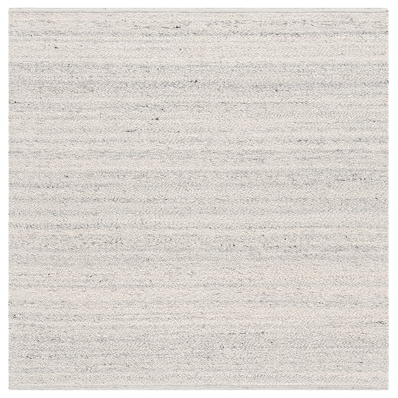 SAFAVIEH Natura Stephanie Distressed Wool Area Rug, Light Gray, 6' x 6' Square