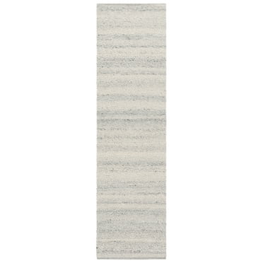 SAFAVIEH Natura Stephanie Distressed Wool Runner Rug, Light Gray, 2'3" x 8'
