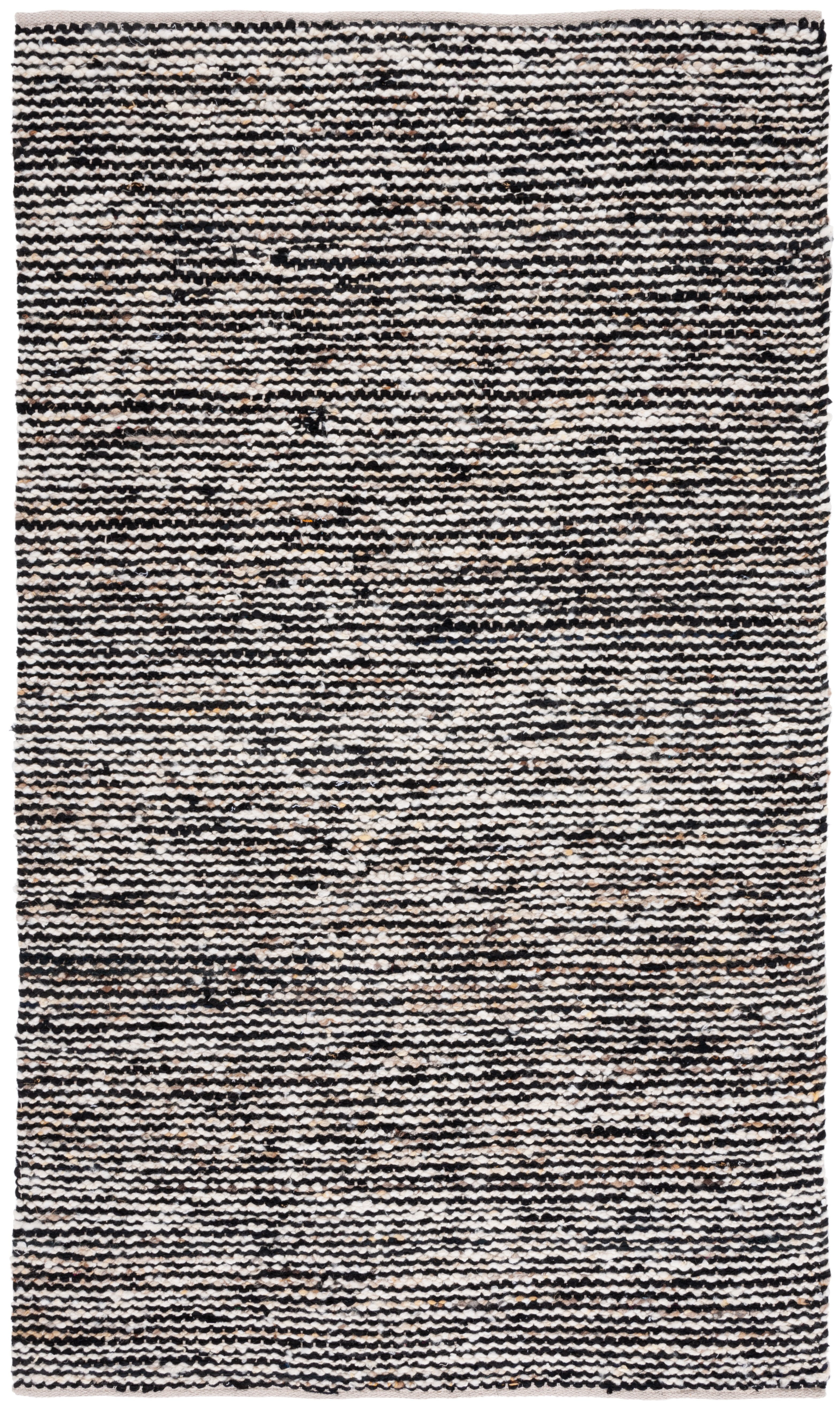 SAFAVIEH Natura Stephen Distressed Area Rug, Black/Ivory, 4' x 6'