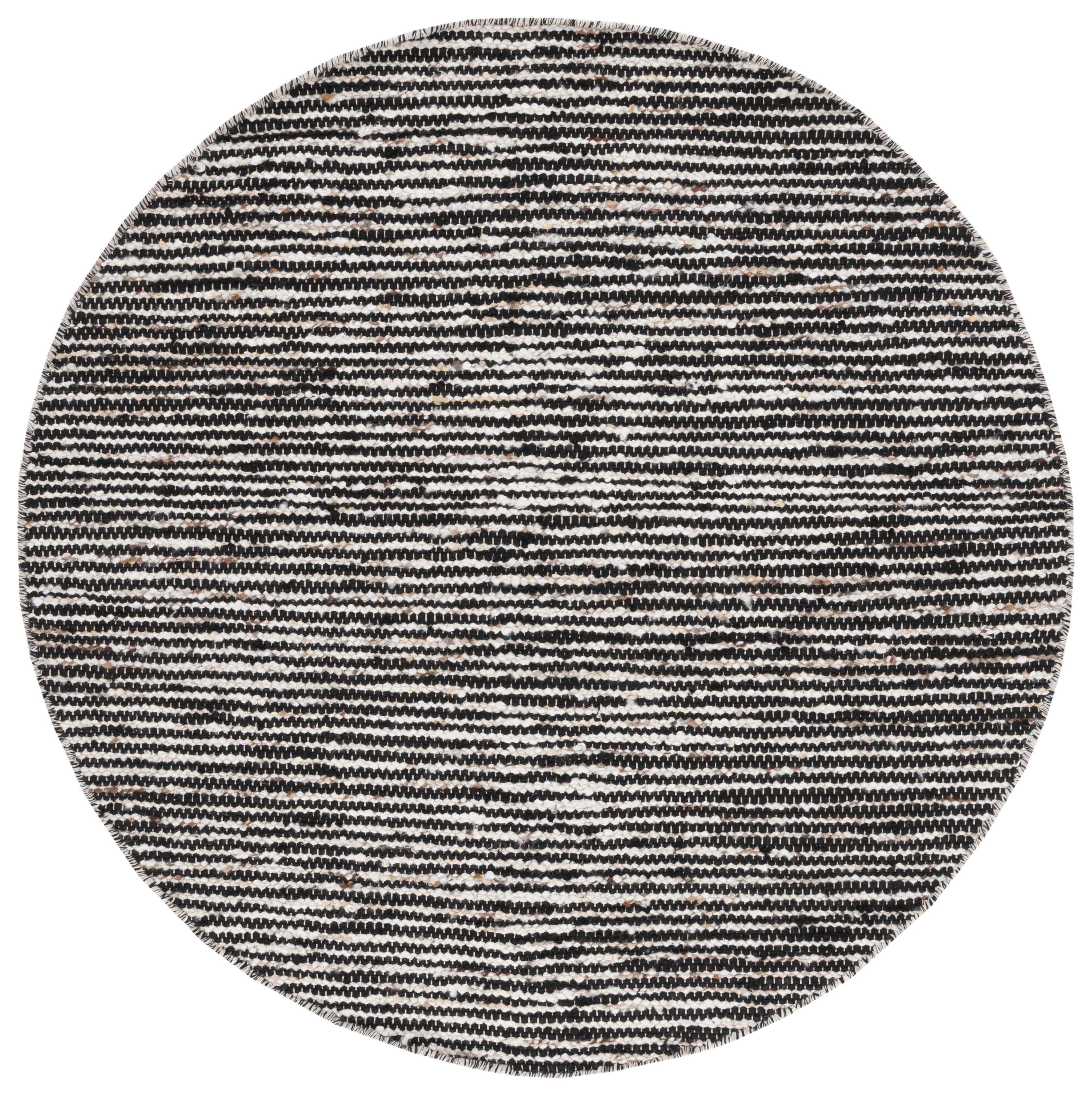 SAFAVIEH Natura Stephen Distressed Area Rug, Black/Ivory, 6' x 6' Round