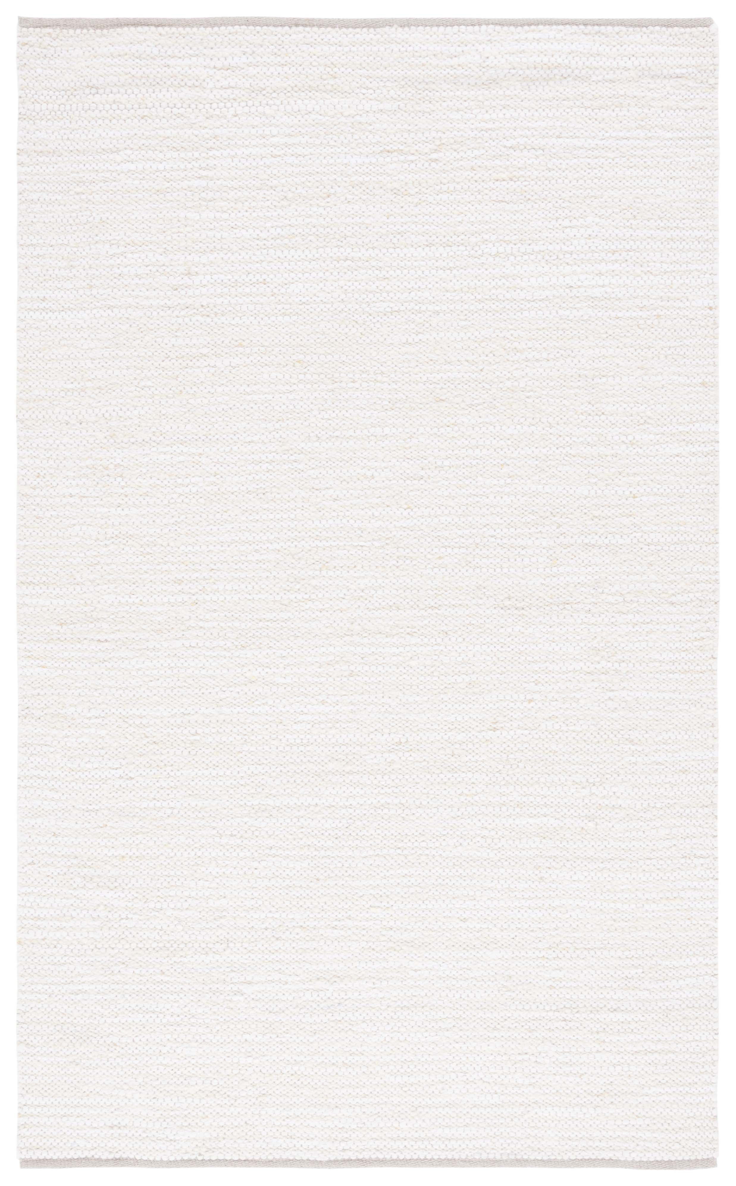 Ivory Beige 5' x 8' Handmade Wool Flat Weave Rug