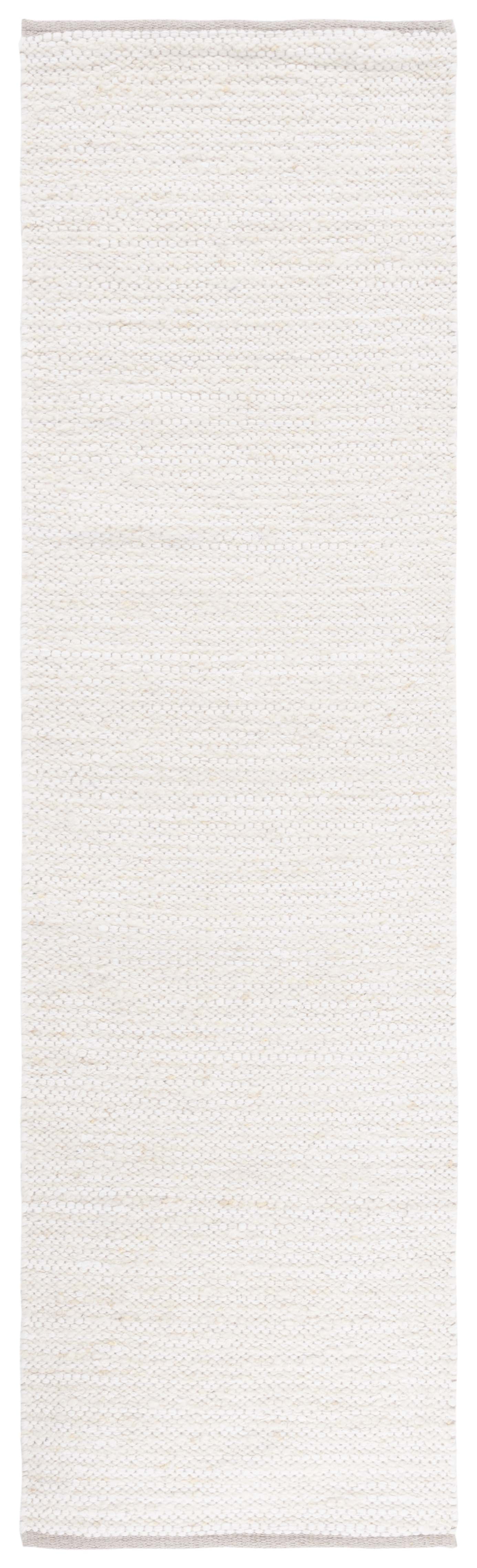 Ivory Beige Flat Woven Wool Runner Rug 2'3" x 8'