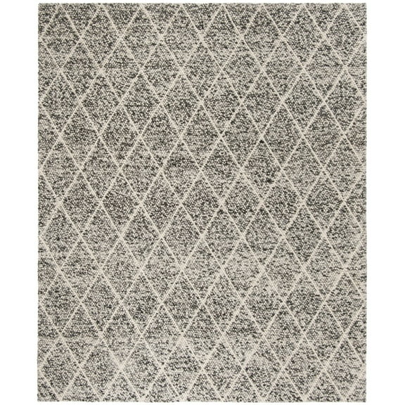 SAFAVIEH Natura Taegan Geometric Diamonds Area Rug, Ivory/Black, 4' x 6'