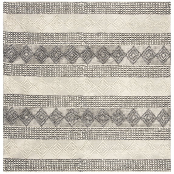 SAFAVIEH Natura Tamsen Geometric Area Rug, Grey/Ivory, 4' x 4' Square