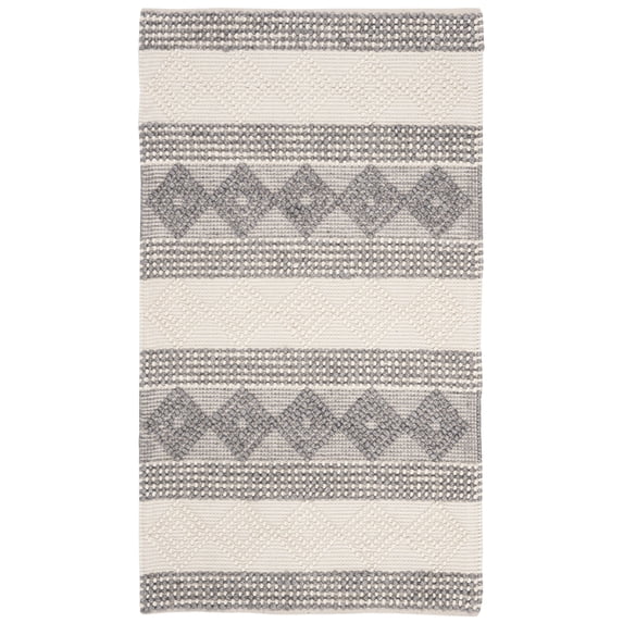 SAFAVIEH Natura Tamsen Geometric Striped Area Rug, Grey/Ivory, 3' x 5'