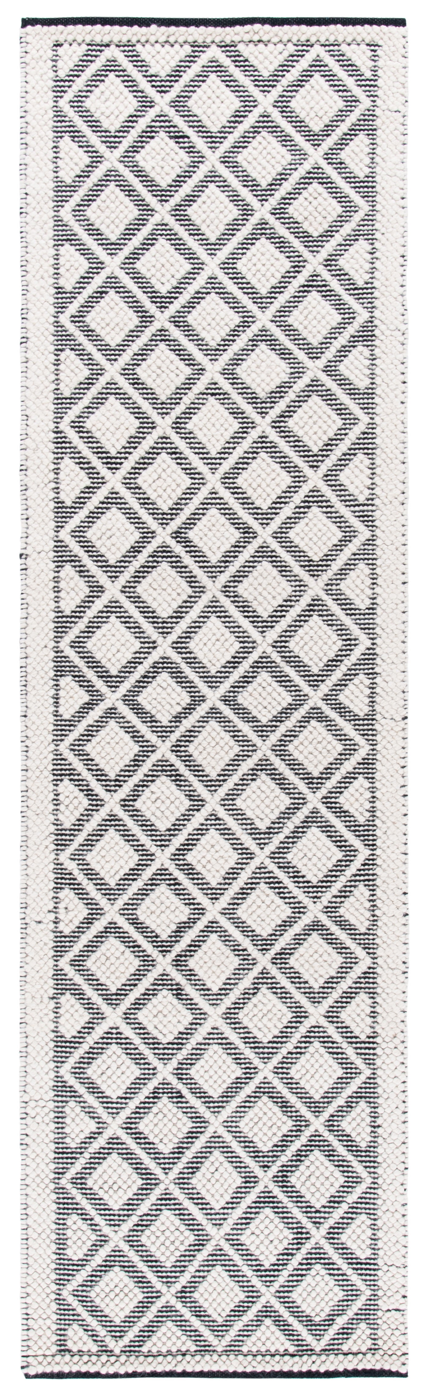 SAFAVIEH Natura Taneka Diamond Runner Rug, Ivory/Black, 2'3" x 8'