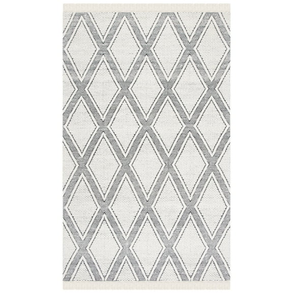 SAFAVIEH Natura Tanisha Diamond Area Rug, Ivory/Black, 4' x 6'