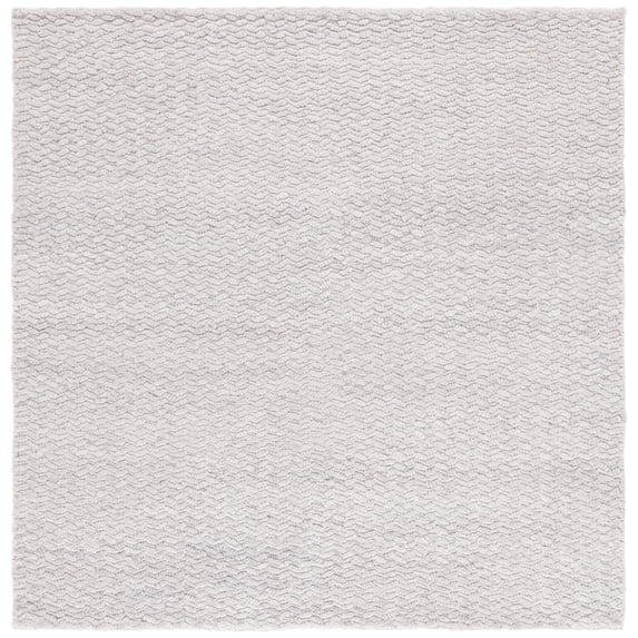 SAFAVIEH Natura Thaddeus Solid Area Rug, Silver, 6' x 6' Square