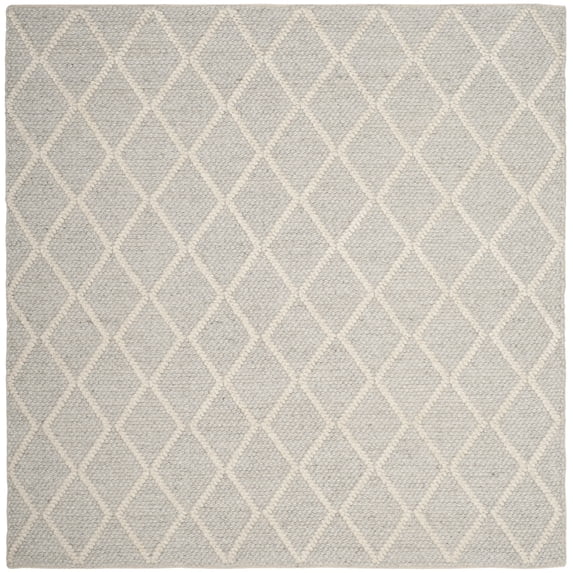 SAFAVIEH Natura Tracery Geometric Area Rug, Silver/Ivory, 8' x 8' Square