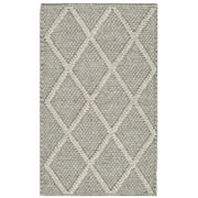 SAFAVIEH Natura Tracery Geometric Diamonds Wool Area Rug, Grey, 2' x 3'