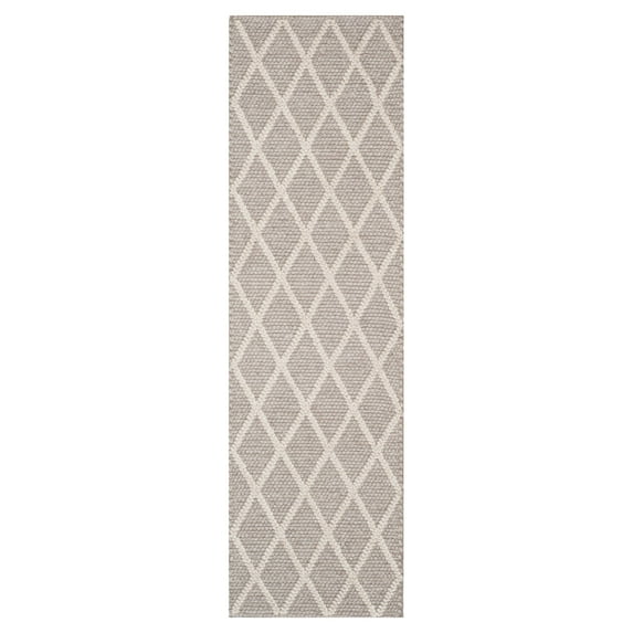 SAFAVIEH Natura Tracery Geometric Diamonds Wool Area Rug, Grey, 6' x 9'