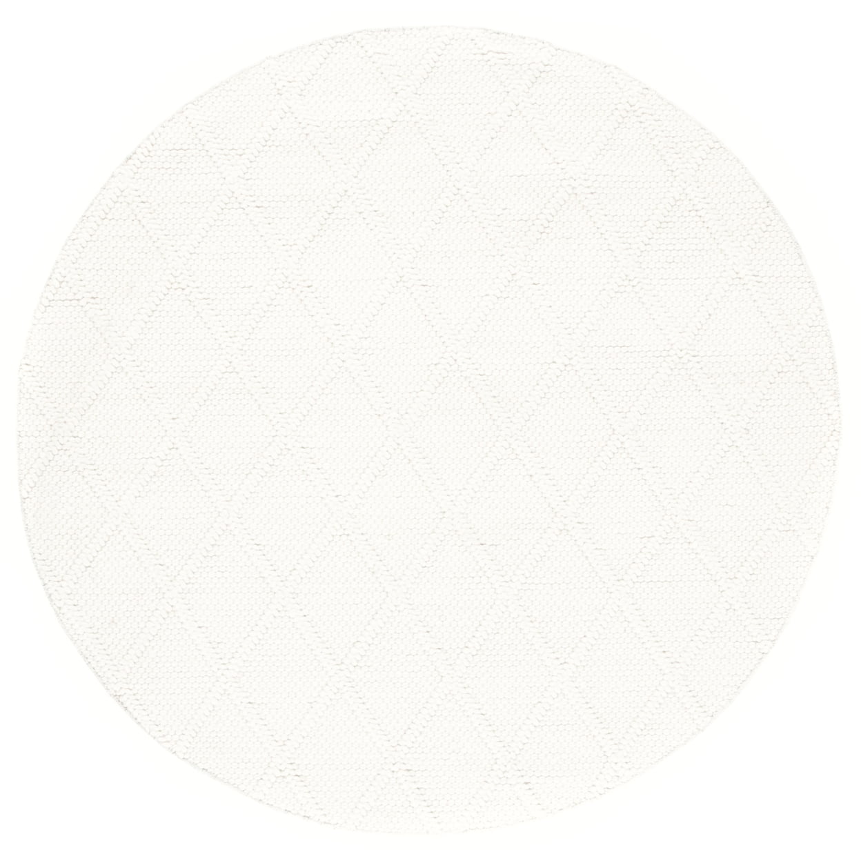 SAFAVIEH Natura Tracery Geometric Diamonds Wool Area Rug, Ivory, 6' x 6' Round