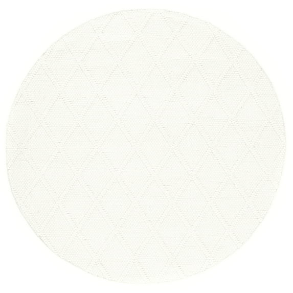 SAFAVIEH Natura Tracery Geometric Diamonds Wool Area Rug, Ivory, 6' x 6' Round