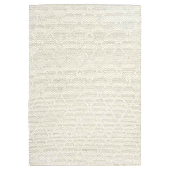 SAFAVIEH Natura Tracery Geometric Diamonds Wool Area Rug, Ivory, 8' x 10'