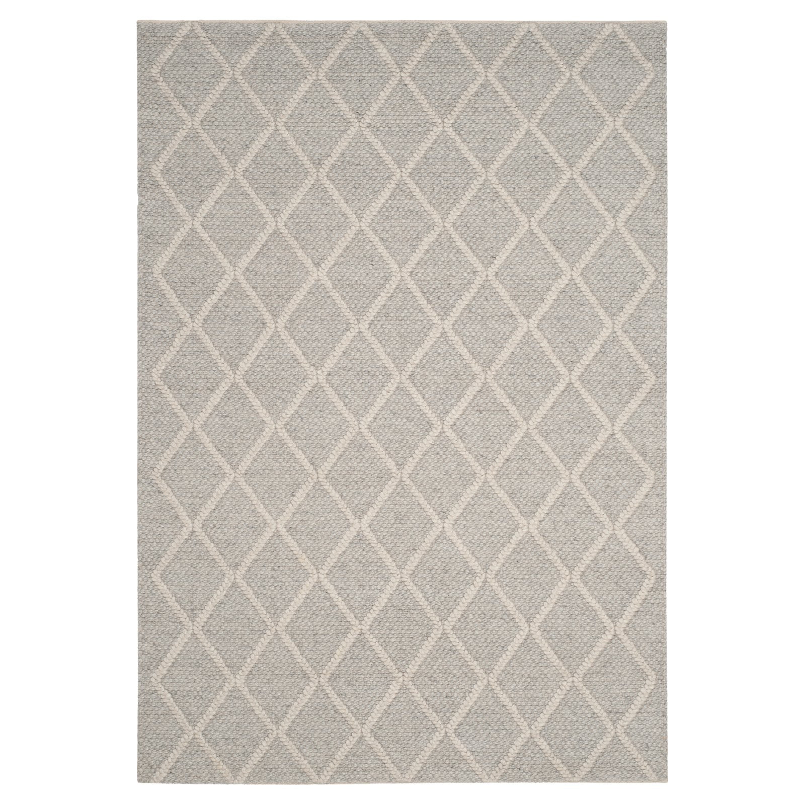 Hand-Tufted Silver and Ivory Wool Area Rug 3' x 5'