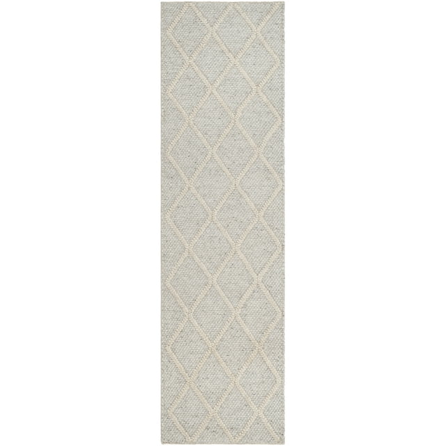 SAFAVIEH Natura Tracery Geometric Runner Rug, Silver/Ivory, 2'3" x 6'
