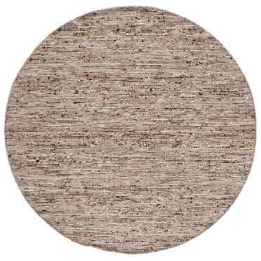 SAFAVIEH Natura Trent Distressed Area Rug, Brown/Ivory, 6' x 6' Round