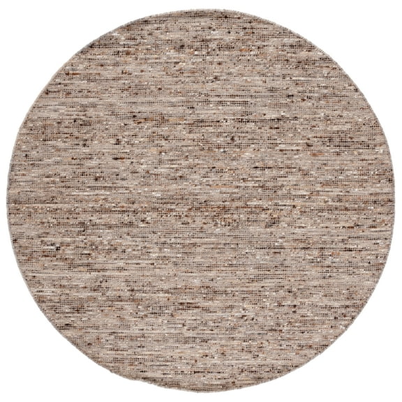 SAFAVIEH Natura Trent Distressed Area Rug, Brown/Ivory, 6' x 6' Round