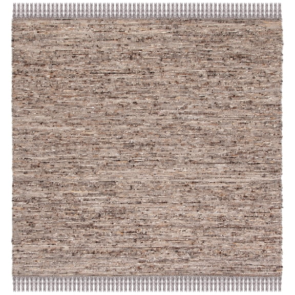 SAFAVIEH Natura Trent Distressed Area Rug, Brown/Ivory, 6' x 6' Square
