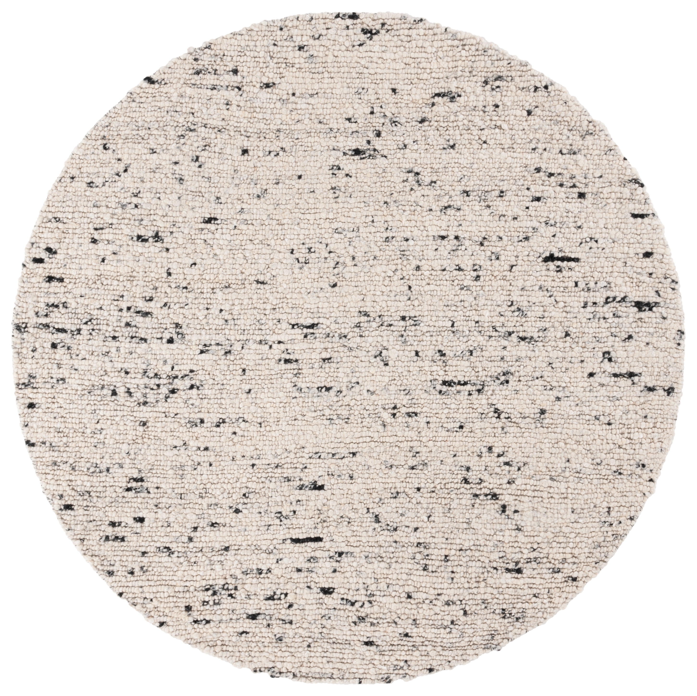 SAFAVIEH Natura Tryik Solid Area Rug, Light Grey/Ivory, 6' x 6' Round