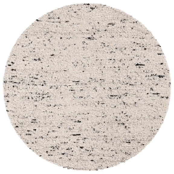 SAFAVIEH Natura Tryik Solid Area Rug, Light Grey/Ivory, 6' x 6' Round